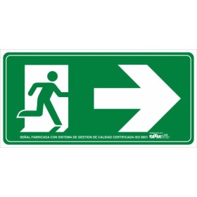 Senal evacuación flecha derecha PVC A ASA110 ATM Senalización