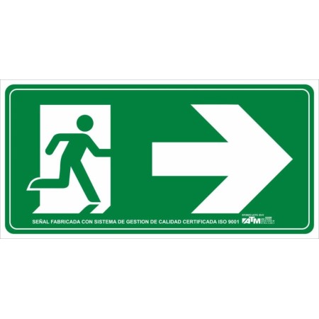 Senal evacuación flecha derecha PVC A ASA110 ATM Senalización