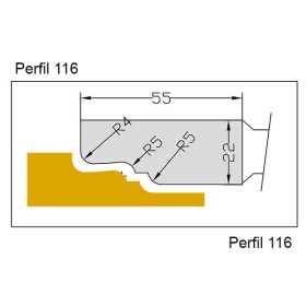 FRESA PLAFONES Z-4 Diametro 210 m/m EJE 50 m/m Calidad MD Perfil 109 Joansa