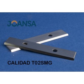 Cuchilla reversible T02SMG Largo: 49.5 mm - Alto: 12 mm - Grueso: 1.5 mm Joansa