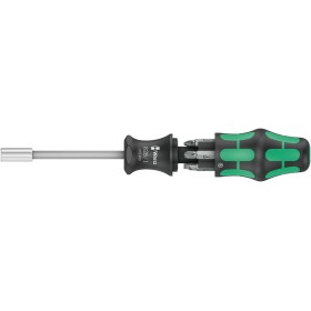 Mango portapuntas con recámara de puntas, 6 puntas Kraftform Kompakt 27 Set 2 - Wera