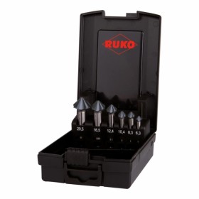 Juegos de avellanadores cónicos ULTIMATECUT 4S HSS RUnaTEC DIN 335 90° en estuche de plástico 6 piez
