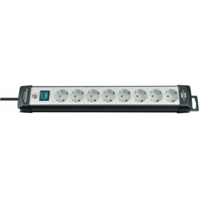 Base de tomas múltiples Premium-Line gris claro/negra 8 tomas y 3 m de cable Brennenstuhl